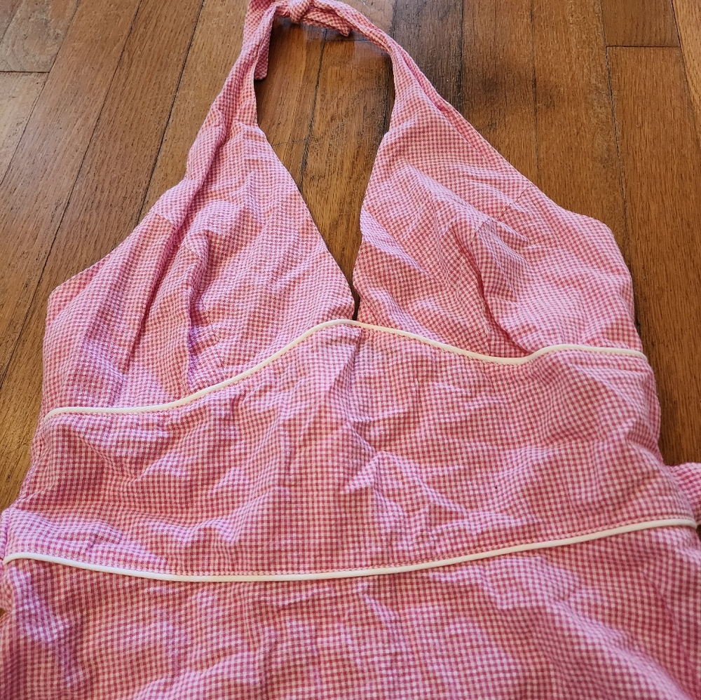 Rock steady red/pink and white halter dress - Picture 2 of 9